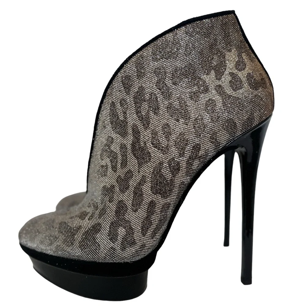 Brian Atwood Fortosa Platform Animal Metallic Pumps New With Dust Bag Size 8